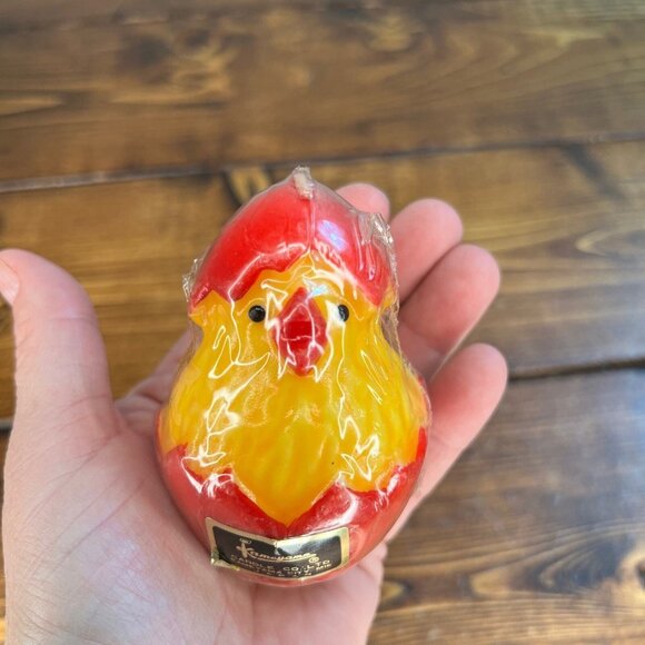 Vintage Kameyama Japan Novelty Candle Chick Egg New Old Stock Still Packaged - Picture 7 of 9